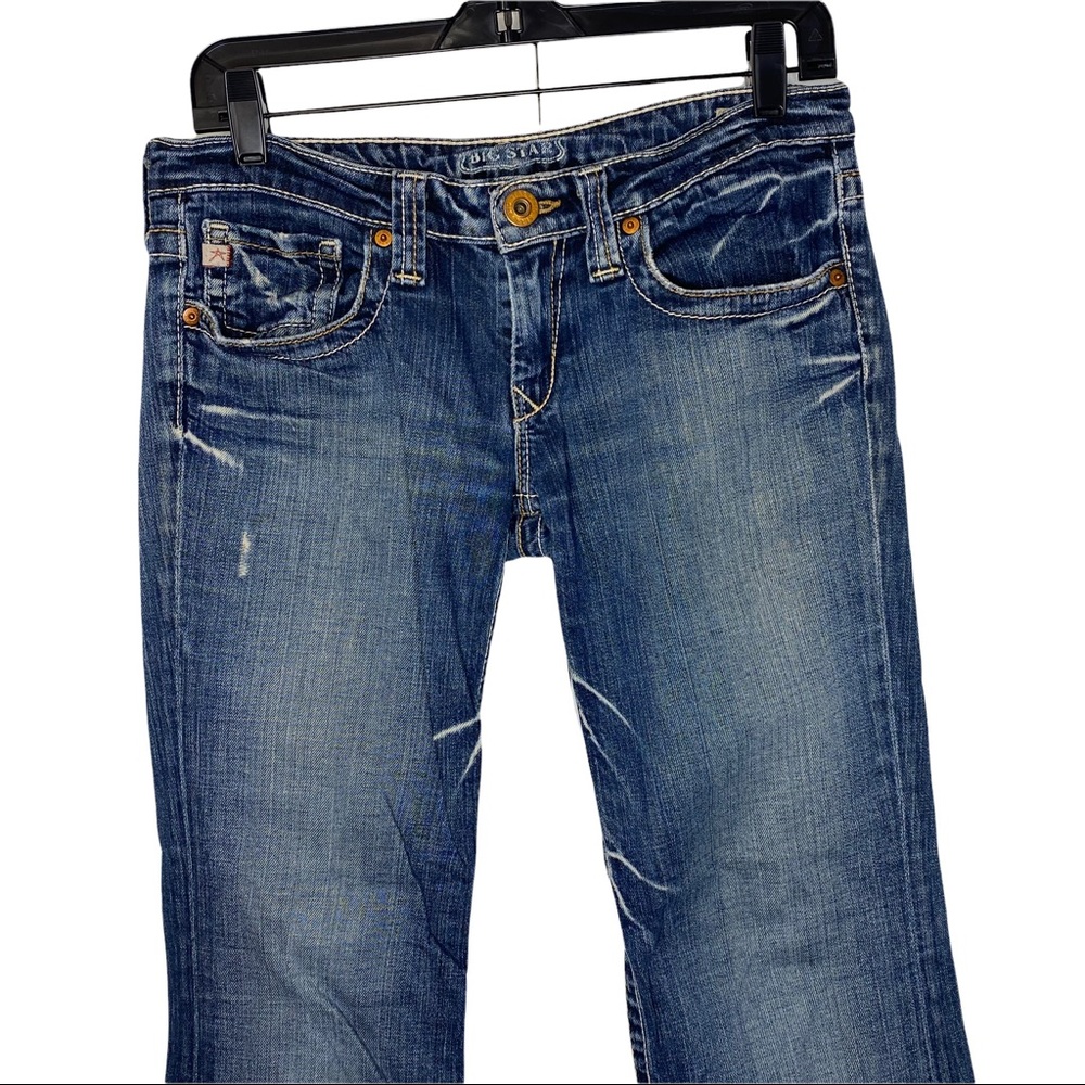 Big Star Casey boot cut jeans 28 regular Gold Thread Flap pockets 30x29 USA - Picture 5 of 13